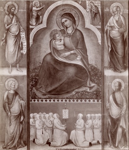 Anonimo — Giovanni da Bologna - sec. XIV - Madonna dell'Umiltà; Annunciazione; Santi; Confratelli della Scuola di S. Giovanni Evangelista — insieme